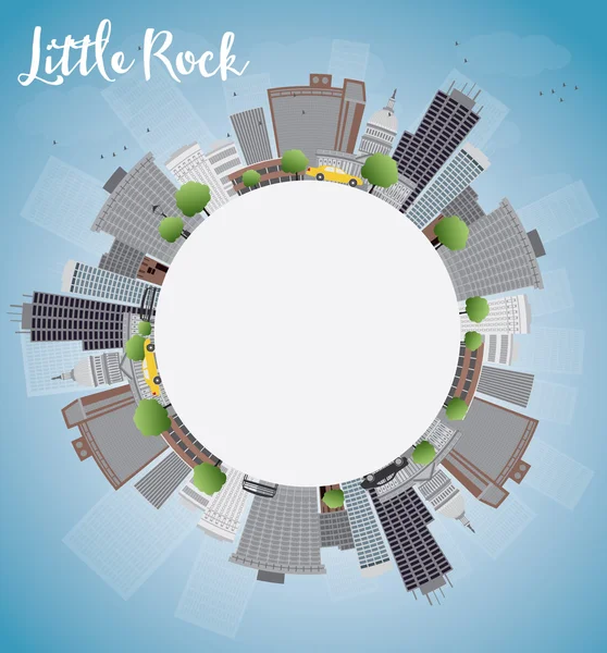 Little Rock Skyline con Grey Building, Blue Sky y espacio para copiar — Archivo Imágenes Vectoriales