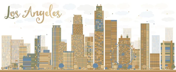 Los Angeles Skyline épületek szürke és a kék ég — Stock Vector