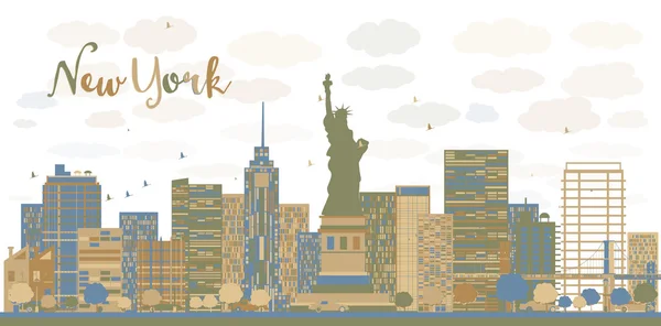 New York City Architektur Skyline — Stockvektor