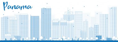 Anahat Panama şehir manzarası ile mavi gökdelenler