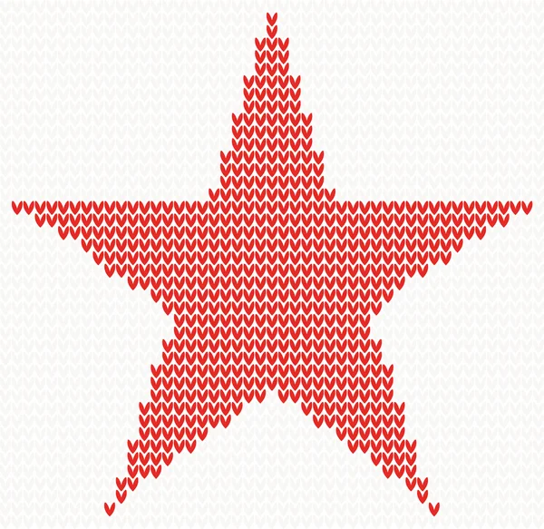 Christmas Knitted background with star. — Stock Vector