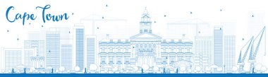Cape town manzarası mavi binaları ile anahat