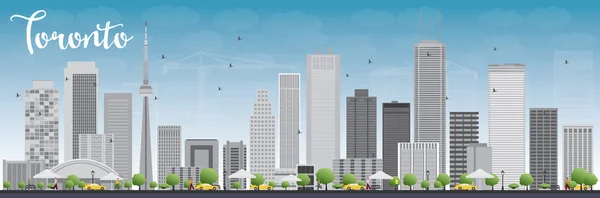 Panoramę Toronto z szare budynki i błękitne niebo. — Wektor stockowy