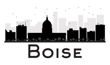 Boise City silueti siyah beyaz siluet. 