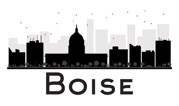 Boise City silueti siyah beyaz siluet. 