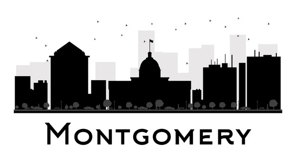 Montgomery City skyline black and white silhouette — Stockový vektor