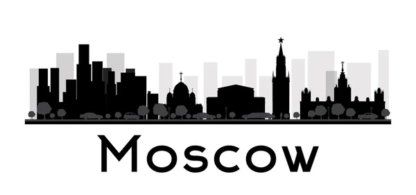 Moscow City skyline svartvit siluett — Stock vektor