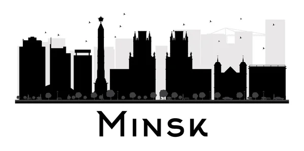 Minsk City skyline black and white silhouette. — Stockový vektor