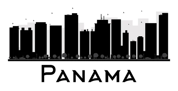 Silhouette Panama City noir et blanc — Image vectorielle