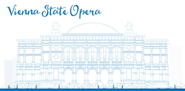 Περίγραμμα κρατική Όπερα της Βιέννης. Vector εικονογράφηση. — Διανυσματικό Αρχείο