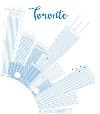 Anahat Toronto manzarası ile mavi binalar ve kopya alanı. 