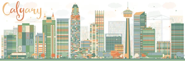 Resumen skyline de Calgary con edificios de color . — Vector de stock