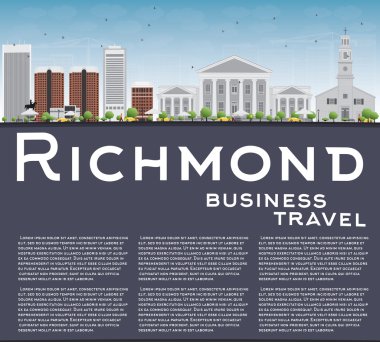 Richmond (Virginia) Gri Binalar ve Kopyalama Alanı ile Skyline.