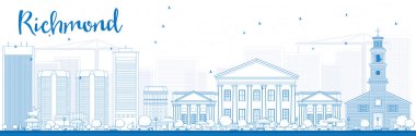 Anahat Richmond (Virginia) Mavi Binalar ile Skyline. 