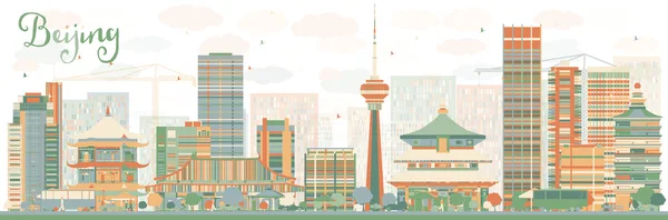 Resumen de Beijing Skyline con edificios de color . — Vector de stock