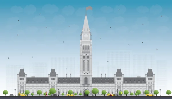 Ottawa, Kanada Parlamento Binası. Vektör çizimi. — Stok Vektör