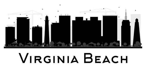 Virginia Beach City skyline black and white silhouette. — Stock Vector