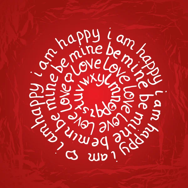 Valentines day round lettering on red gradient background with t — Stock Vector