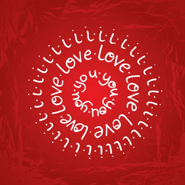 Valentines day round lettering on red gradient background with t — Stock Vector