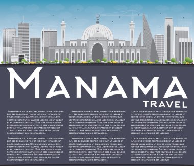 Gri Binalar ve Kopyalama Alanı ile Manama Skyline. 