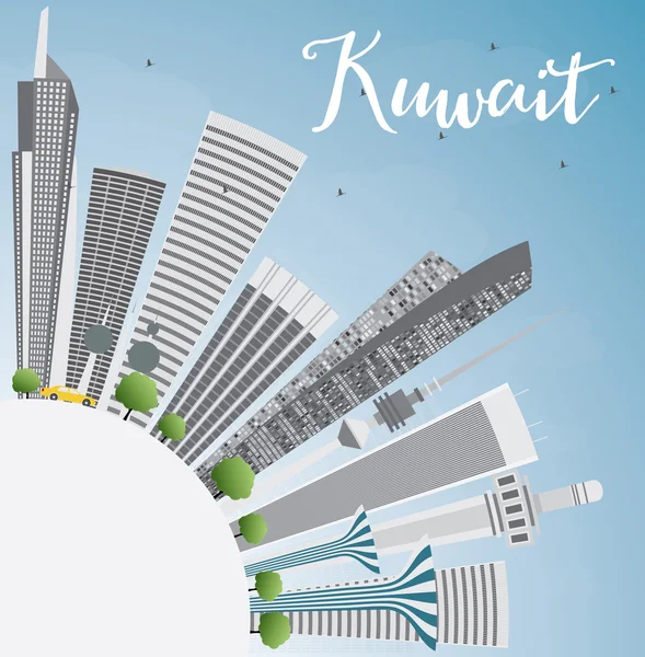 Kuwait City Skyline con edificios grises y cielo azul . — Vector de stock