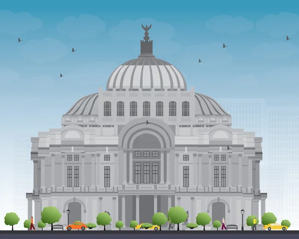 Het paleis van schone kunsten/Palacio de Bellas Artes in Mexico-stad, Mexico — Stockvector