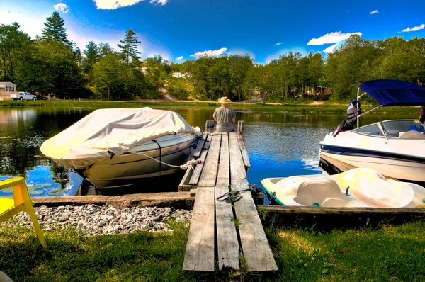 On boat moorage — Stok fotoğraf