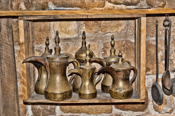 Koperen potten koffie Oosten Typ — Stockfoto