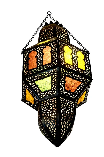 Lámpara decorativa con elementos de vidrieras Imagen de archivo