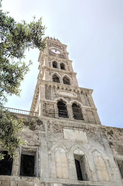 Old Town clock tower in Acre — Stock Photo, Image