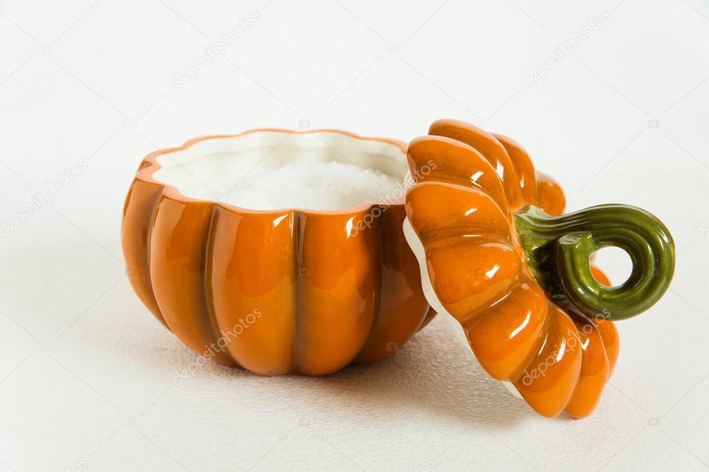 Ceramic pumpkin, is a jar of salt