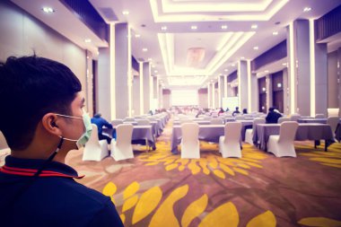 Hissedarlar toplantısı için oditoryum bulanıklığı veya projektör, yıllık hissedar toplantısı ile seminer etkinliği.