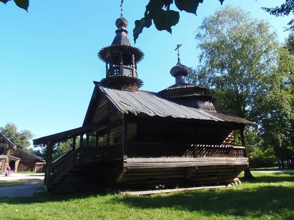 Veliky Novgorod Museum Folk Trä Arkitektur Vitoslavlitsy Kyrkan Och Hemmet — Stockfoto