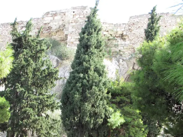 Grecia Atenas Acrópolis Muro Piedra Una Colina Partenón —  Fotos de Stock