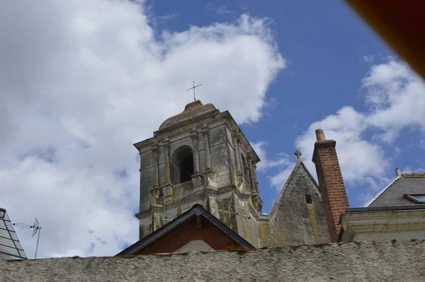 Franciaország Amboise Város Amboise Kastély Torony Loire Folyópart — Stock Fotó