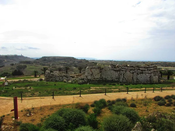 Malta Gozo Island City Bowl Megalith Ggantija —  Fotos de Stock