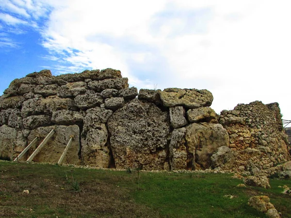 Malta Gozo Island City Bowl Megalith Ggantija —  Fotos de Stock