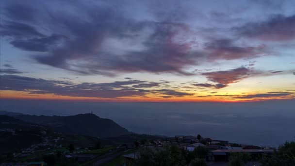 Czas Upływu Wschodu Słońca Widok Phu Tab Berk Wzgórza Prowincja — Wideo stockowe