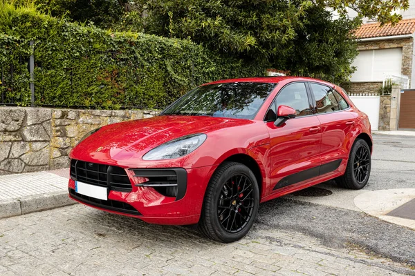 Galicia Spain October 2020 Red Porsche Cayenne Gts Car Street — Stock Photo, Image