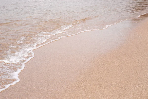 Soft Beautiful Sea Wave Sandy Beach Background Texture Wet Sandy — Stock Photo, Image