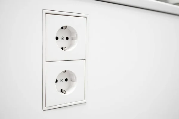 Electrical Jack White Plastic Socket Copy Space — Stock Photo, Image