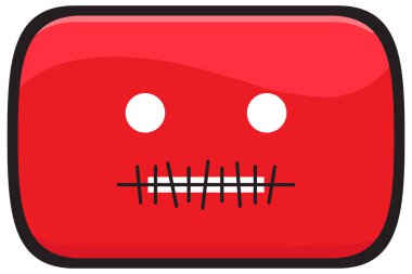 Sansürlenmiş Video Sosyal medya simgesi, kanal video içeriği. Vektör illüstrasyonu