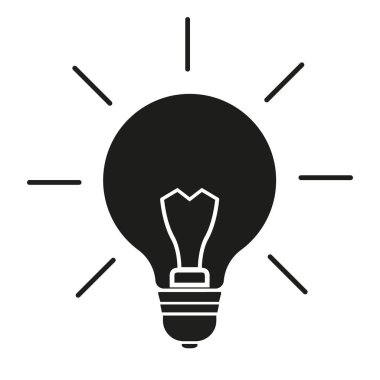 Parlak Ampul Simgesi Beyaz arkaplanda izole edildi. Düz vektör illüstrasyonu