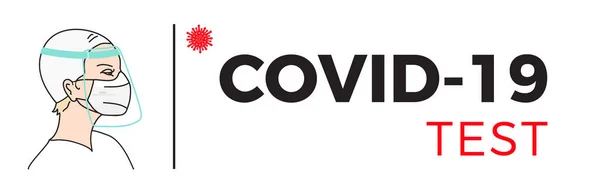 Coronavirus Covid Test Banner Ilustrasi Vektor Datar - Stok Vektor