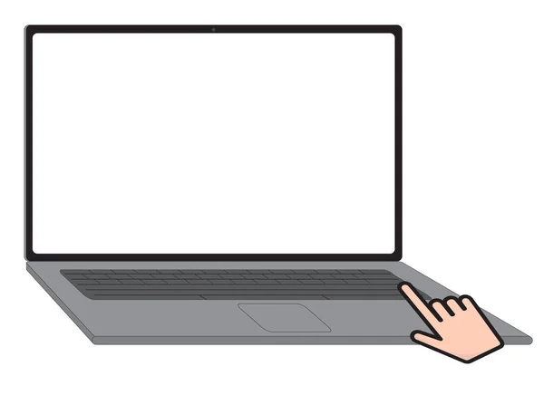 Boş Ekranlı Laptop Beyaz Arkaplanda Izole Edildi Model Yap Düz — Stok Vektör