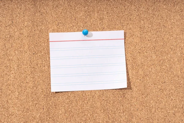 White Blank Note Cork Board Adding Text Push Pin Mock — Stock Photo, Image