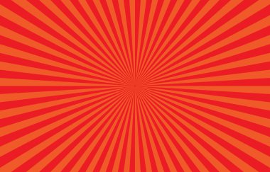 Canlı Turuncu Güneş Patlaması Arkaplanı. Ray Star 'ın patlama arka planı. Radikal Geometrik Vektör Resimlemesi Işınlar