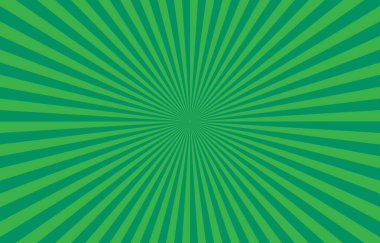 Canlı Yeşil Güneş Patlaması Arkaplanı. Ray Star 'ın patlama arka planı. Radikal Geometrik Vektör Resimlemesi Işınlar
