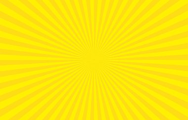 Parlak sarı Güneş Patlaması Arkaplanı. Ray Star 'ın patlama arka planı. Radikal Geometrik Vektör Resimlemesi Işınlar