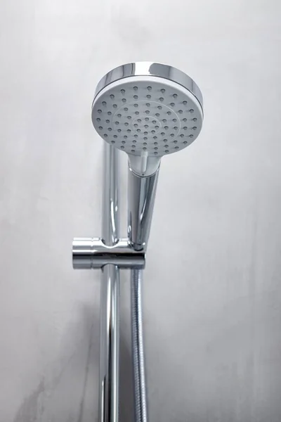 Shower Head Gray Microcement Wall Modern Bathroom — Stock Photo, Image